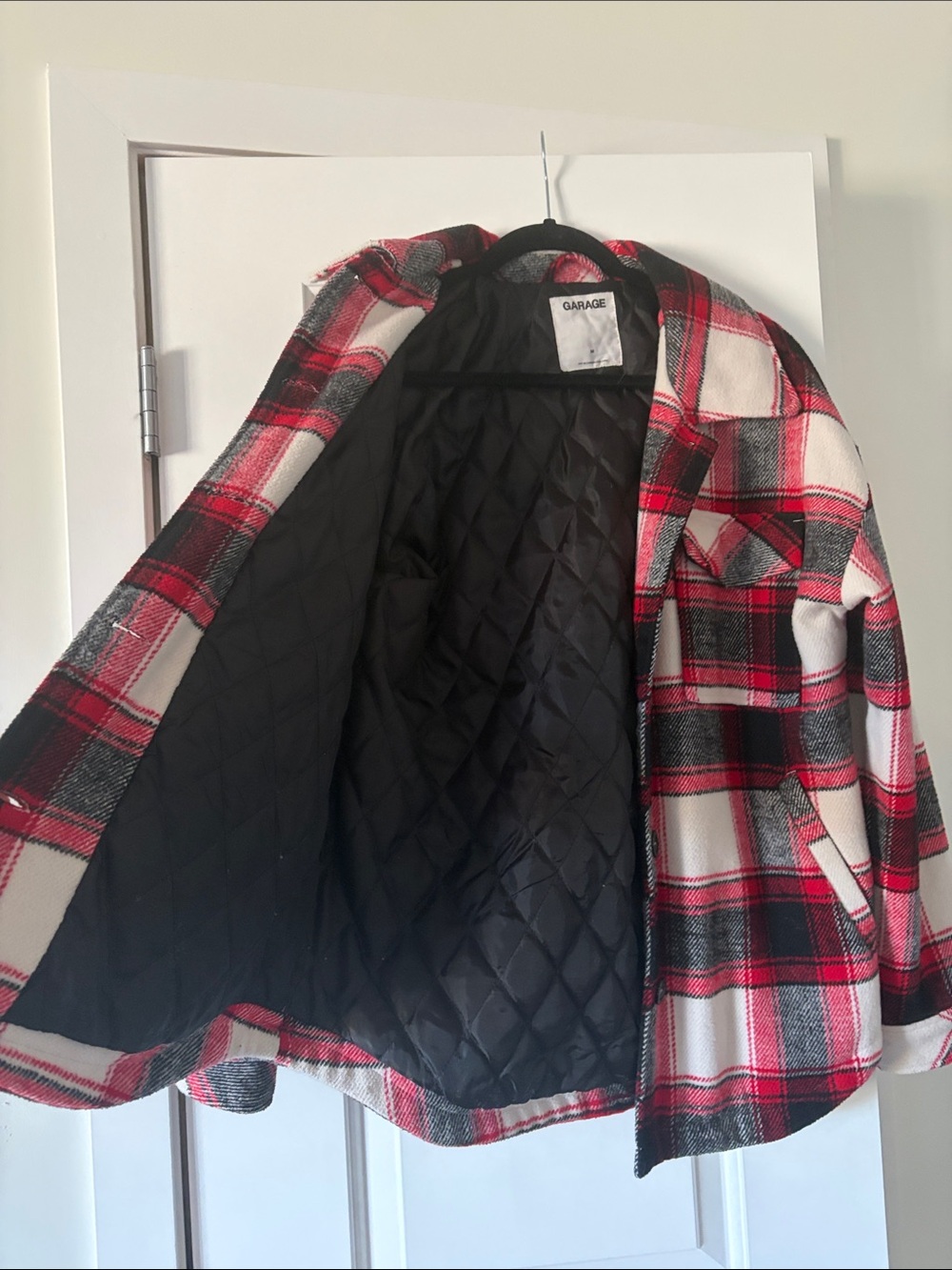 Garage Red & Black Plaid Lined Quilted Jacket - Picture 2 of 4